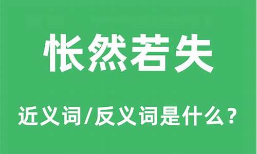 怅然若失的感觉是什么意思-怅然若失是成语