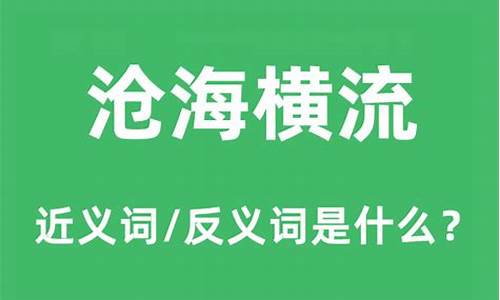 沧海横流是什么意思啊-沧海横流的意思是什么