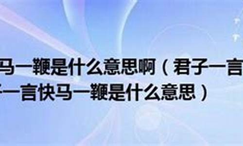 君子一言快马一鞭打三个数字-君子一言快马一鞭