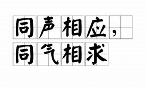 同声相应同气相求的意思-同声相应 同气相求出处