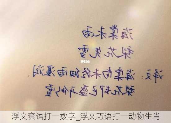 浮文套语打一数字_浮文巧语打一动物生肖