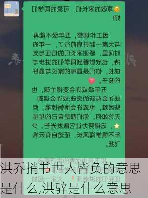 洪乔捎书世人皆负的意思是什么,洪骍是什么意思