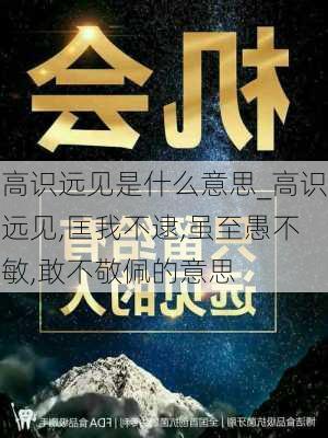 高识远见是什么意思_高识远见,匡我不逮,虽至愚不敏,敢不敬佩的意思