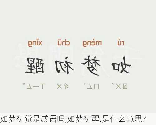 如梦初觉是成语吗,如梦初醒,是什么意思?