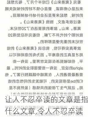 让人不忍卒读的文章是指什么文章,令人不忍卒读