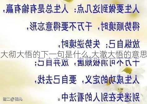 大彻大悟的下一句是什么,大澈大悟的意思