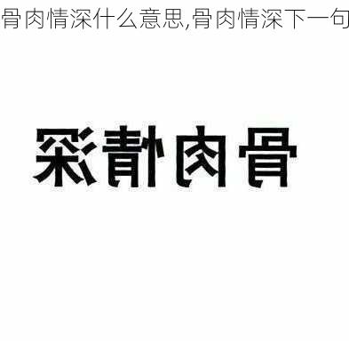 骨肉情深什么意思,骨肉情深下一句