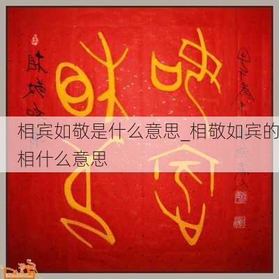 相宾如敬是什么意思_相敬如宾的相什么意思