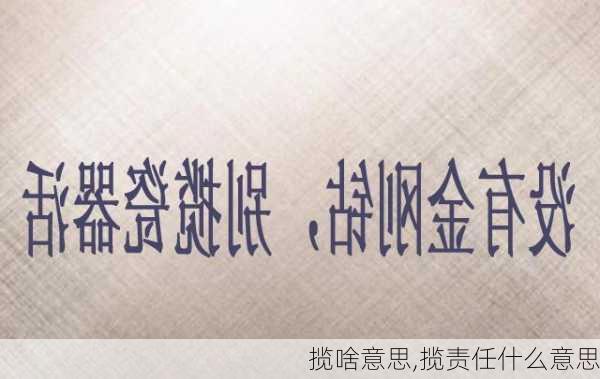 揽啥意思,揽责任什么意思