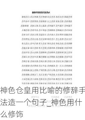 神色仓皇用比喻的修辞手法造一个句子_神色用什么修饰