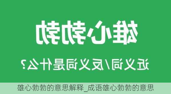 雄心勃勃的意思解释_成语雄心勃勃的意思