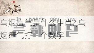 乌烟瘴气是什么生肖?,乌烟瘴气打一个数字