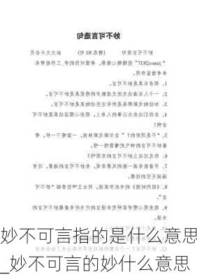 妙不可言指的是什么意思_妙不可言的妙什么意思