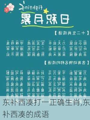 东补西凑打一正确生肖,东补西凑的成语