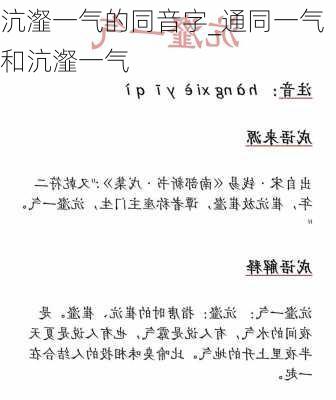 沆瀣一气的同音字_通同一气和沆瀣一气