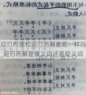 迎刃而理和迎刃而解意思一样吗_迎刃而解是褒义词还是贬义词