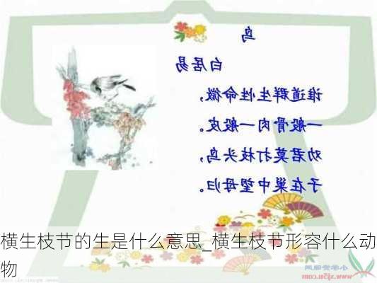 横生枝节的生是什么意思_横生枝节形容什么动物