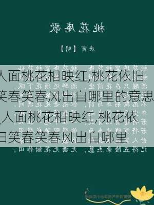 人面桃花相映红,桃花依旧笑春笑春风出自哪里的意思_人面桃花相映红,桃花依旧笑春笑春风出自哪里