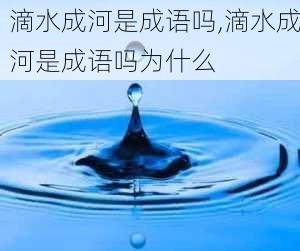 滴水成河是成语吗,滴水成河是成语吗为什么