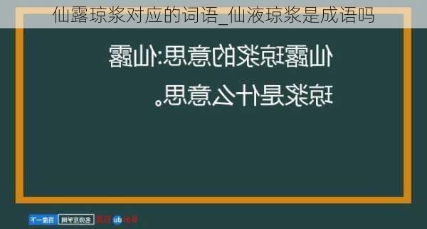 仙露琼浆对应的词语_仙液琼浆是成语吗