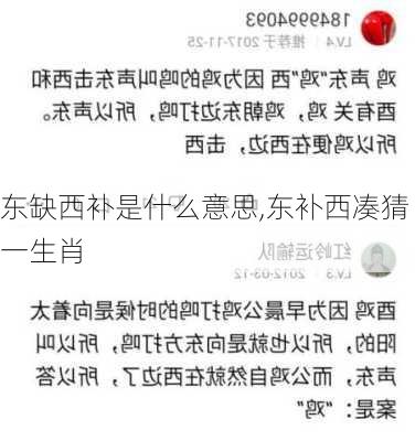 东缺西补是什么意思,东补西凑猜一生肖